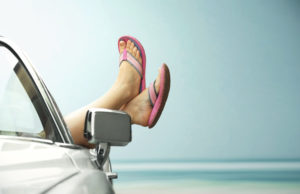 Weekend Getaways 2018 Legs showing from vintage convertible