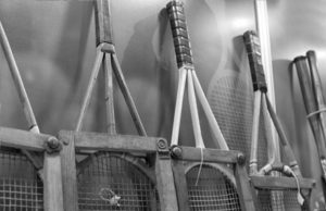 The Historical Soul of our Game Detail of vintage tennis racket, the beginning of the twentieth century, close-up.