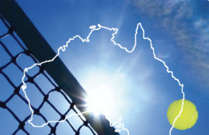 It’s Aussie Open Time! Outline of Australia transposed onto tennis net