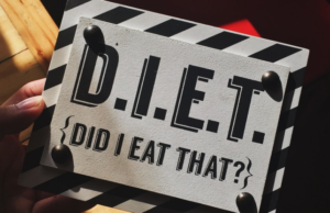 Looking to Get Leaner in the New Year? Sign that reads "DIET"