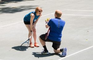 A Perfect Color and a Perfect Match Brett Bedwell proposing to Emily Morrow