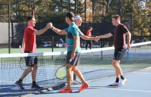 League News: ALTA Sportsmanship Awards ALTA Mens Doubles players shaking hands at the net
