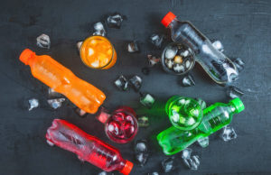 Performance Fueling Soft drink And glass of soft drinks on the ice and refreshing