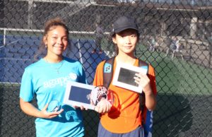 League News: Climbing the Ladder JCL Overall Finalist Isabella Massay and JCL Overall Champion Hannah Lee.