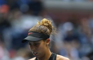 A Champion Who Never Gave Up On Her Dreams NEW YORK - SEPTEMBER 9, 2017: Professional tennis player Madison Keys of United States in action during her US Open 2017 final match at Billie Jean King National Tennis Center