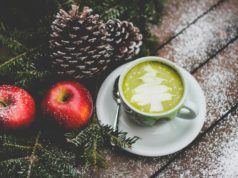Winter Sports Nutrition Tips Green tea latte and apples
