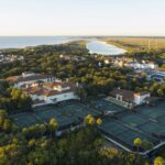 Aerial view sea Island small