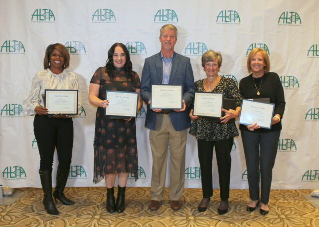 L-R: Traci Baskin, Paige Hodges, Stephen Taylor, Joan Marcinko, and Joan Appelbaum. Not pictured: Suzanne Anderson, Parker Wilson, and Maryellen Stockton.