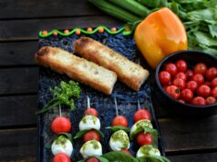 Caprese Skewers with Balsamic Drizzle caprese skewers