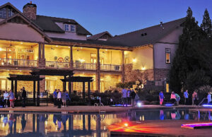 Soleil Laurel Canyon: Where Residents Make a lot of Racquet! The back of the Soleil Clubhouse is lit up as residents enjoy a special evening of glow-in-the-dark putt-putt golf around the outdoor pool.