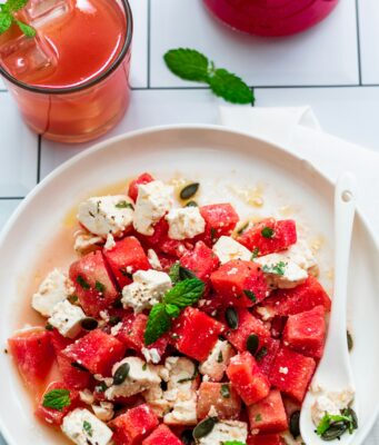 Watermelon Salad with Feta and Cucumber watermelon salad