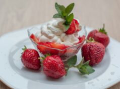 Classic Strawberries & Cream Bowl of strawberries and cream