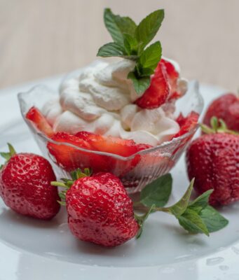 Classic Strawberries & Cream Bowl of strawberries and cream