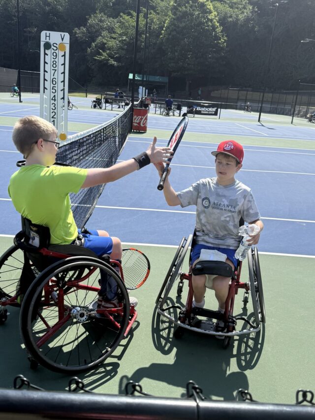 wheelchair6 Noah Fansler and Paul Sturtz had a great time in their first tournament.