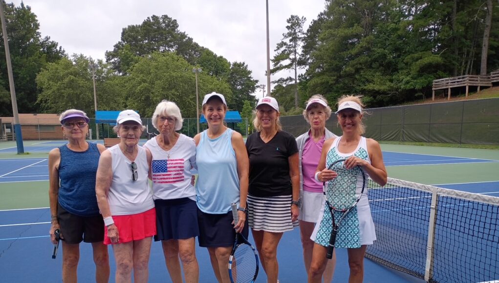 Roswell Park’s Senior Women L-R: Carol Schultz, Frankye Hajj (Captain), Jan Bachman, Teri Korfas (Co-Captain), Darline Cohen, Martha Jane Mason, and Cressa Rogler.